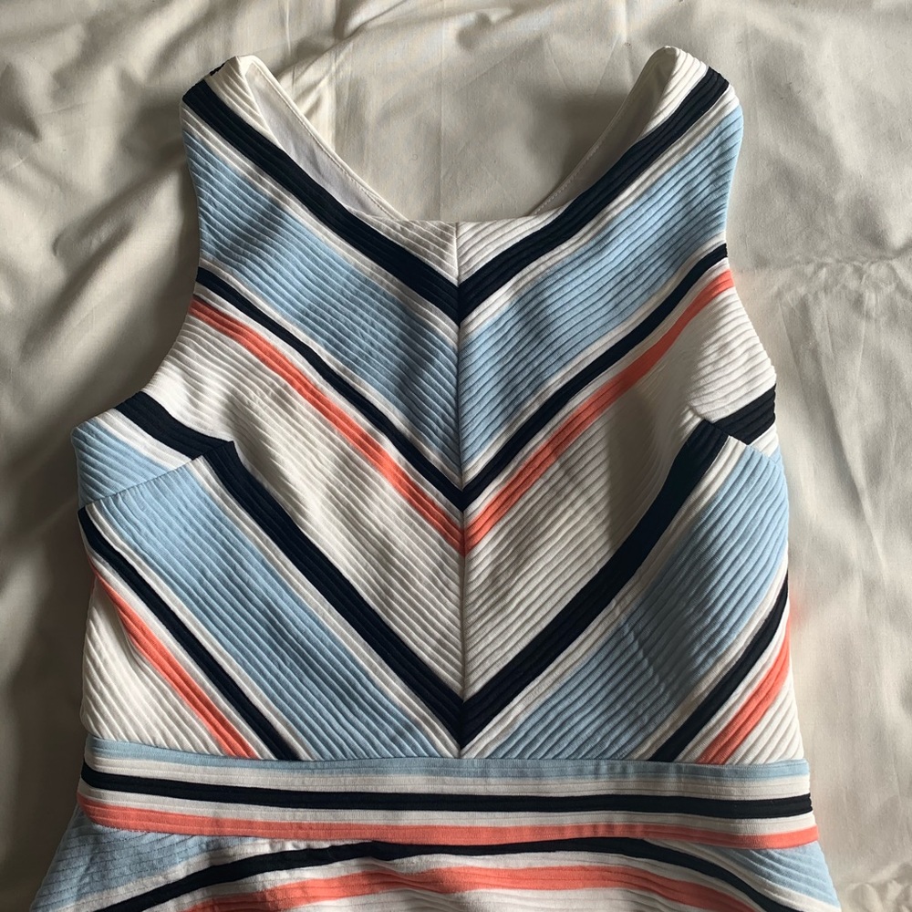White Striped A Line Dress - Picture 7 of 10